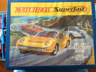 of 69 Vintage 1970s Matchbox Hot Wheels Cars with Matchbox 72 car case
