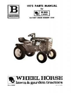Wheel Horse Tractor Parts Manual B 80 N4 Speed 1 0141