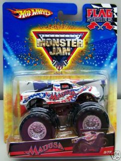 Hot Wheels Madusa Monster Jam Truck 5 75 Flag Series