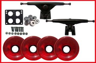180 Longboard Skateboard Trucks Wheels 76mm Hot Red
