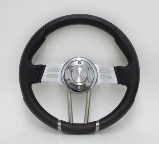 Chrysler Dodge Plymouth 14 Black Vinyl Aluminum Steering Wheel Set