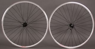 Shimano 105 Black Velocity A23 White Road Bike Wheels Wheelset 32 Hole