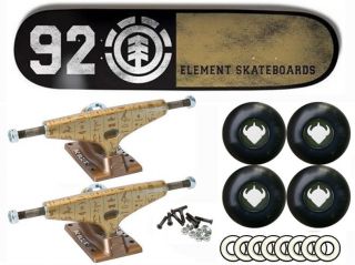 Element 92 Skateboard Krux Downlow Trucks Pro Wheels ABEC 9 Bearings