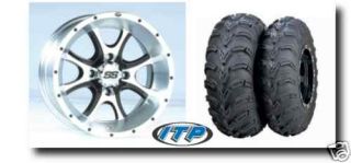 Bruin Wolverine 350 400 450 SS108 Wheels 25 Mud Lite Tires Kit