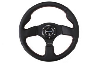NRG Steering Wheel 320mm Race Sport Leather Red Stitch