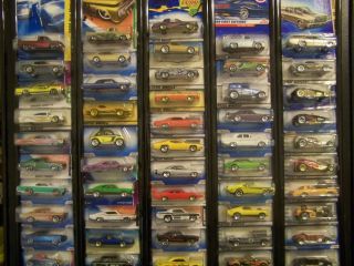 Huge Lot of 51 Hot Wheel Muscle Cars with Display Board * Very Good