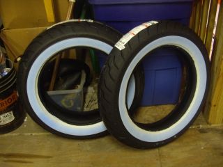 Dunlop Elite 180 65 16 130 90 16 Wide White Wall Tires Harley Touring