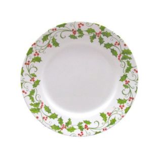 Corelle Holiday 10 3 4 Wide Rim Evergreen Rose Dinner Plate Christmas