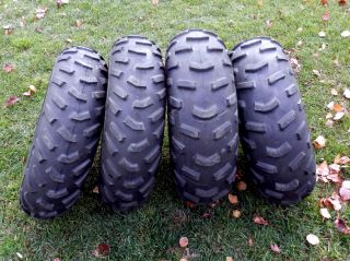 SET OF 4 MAXXIS ATV TIRES AND RIMS ~ AT25x10x12 and AT25x8x12 ~ BARELY
