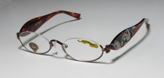 New Ed Hardy EHR 202 49 18 140 Half Rim Eyeglass Glasses Frame 2 00