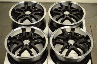 4x114 3 Black Rims Tiburon Sonata Legend Civic CRX Vigor Galant Wheels
