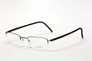 Silhouette Zenlight Half Rim Eyeglasses 7785 Black Red Flames Optical