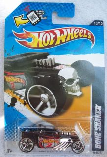 2012 Hot Wheels Rare BLACK Bone Shaker Racing 180 247 Wal Mart