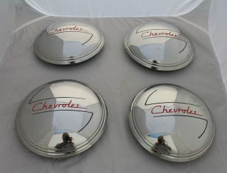 1937 Chevy 1938 Chevrolet 1 2 Ton Truck Hubcaps 4pc Stainless Steel
