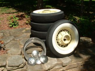 1935 Ford Pickup Wire Wheels Coker Tires Caps Beauty Bands