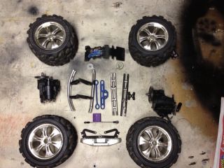 Older Traxxas T Maxx Parts Tires Rims and Am Controller