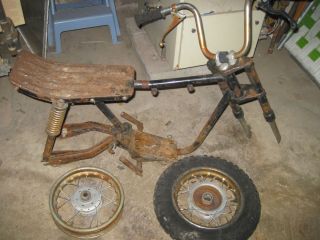 Rupp Roadster TC Vintage Minibike Parts Frame Wheels