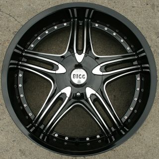 Bigg Assett 516 22 Black Rims Wheels Mercedes S500 S550 CL500 22 x 8