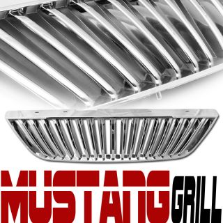 CHROME VERTICAL SPORT FRONT HOOD GRILL GRILLE ABS 99 04 FORD MUSTANG