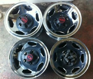 15x7 Chevy 454 Factory Chromed Steel Wheels with Center Caps Lugs