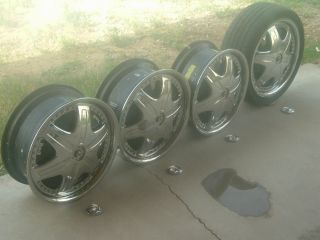 Dub Davin Spinners Black Complete 18 Tire Wheel Rims