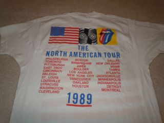  STONES Vintage CONCERT SHIRT 1989 N Amer Steel Wheels Tour US Flag