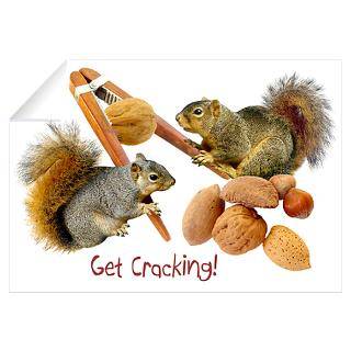 Wall Art  Wall Decals  Squirrels Cracking Nuts Wall