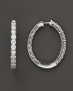 Diamond Inside Out Hoop Earrings in 14 Kt. White Gold, 6.0 ct. t.w