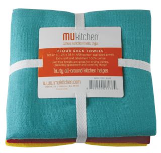 MU Kitchen Flour Sack Towel Set Warm 3 Piece Kitchen Towels