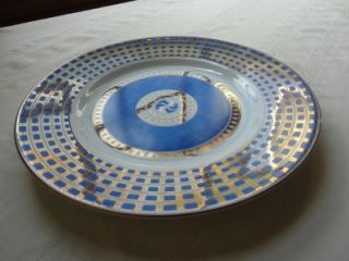 Christofle Silver Oceana Byzance Bleu China Set Blue Marble Gold