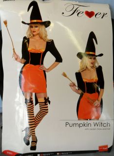 smifys Kürbis Hexe Kostüm, Pumpkin Witch orange schwarz, Jacke Kleid