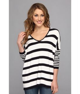 Karen Kane Starboard Stripe Pullover Womens Long Sleeve Pullover (White)