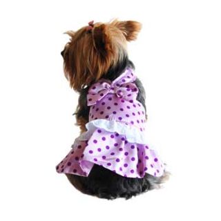 Polka Dot Lavender Dog Dress, Small