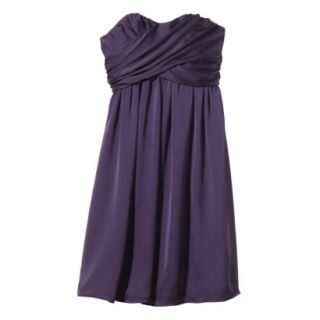 TEVOLIO Womens Satin Strapless Dress   Shiny Plum   10