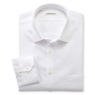 Van Heusen Satin Stripe Dress Shirt, White, Mens