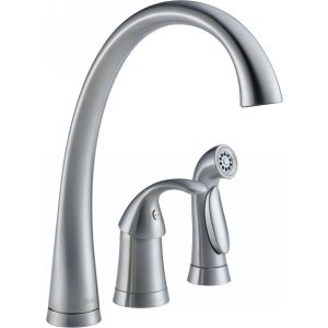 Delta Faucet 4380 AR DST Pilar Single Handle Kitchen Faucet with Side Spray