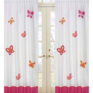 Sweet Jojo Designs Pink and Orange Butterfly Window Panels