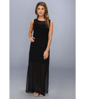 Vince Camuto Chiffon Overlay Maxi Dress Womens Dress (Black)