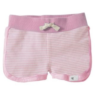 Burts Bees Baby Infant Girls Mini Stripe Short   Blush/Cloud 3 6 M