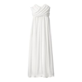 TEVOLIO Womens Satin Strapless Maxi Dress   Off White   12