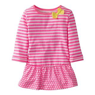 Carters Pink Striped and Polka Dot Tunic   Girls 6m 24m, Multi Stripe, Girls