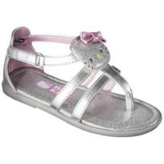 Toddler Girls Hello Kitty Sandals   Silver 5