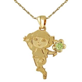 Dora The Explorer Sterling Silver August Birthstone Pendant Necklace   Gold