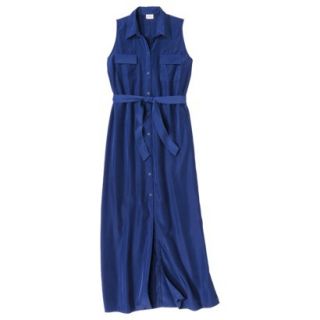 Mossimo Petites Sleeveless Maxi Shirt Dress   Blue XLP