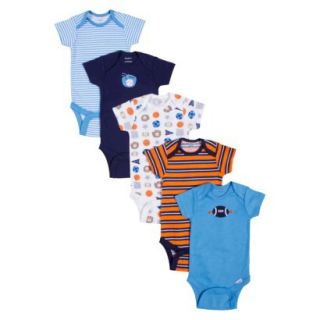 Gerber Onesies Newborn Boys 5 Pack Onesies   Blue/Orange 0 3 M