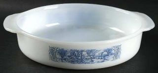 Royal (USA) Currier & Ives Blue 8 Round Ovenware Cake Pan, Fine China Dinnerwar