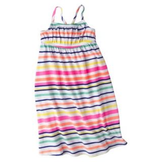 Cherokee Infant Toddler Girls Bow Back Maxi Dress   Neon Stripe 5T