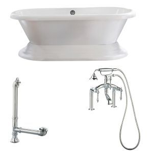Giagni LW3 PC Wescott Dual Tub with Plinth, Faucet with Hand Shower, Deck Risers
