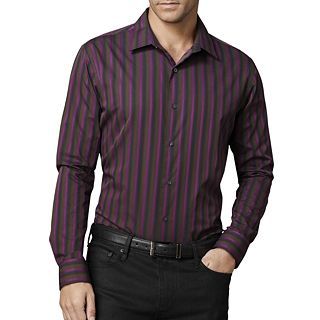 Van Heusen Night Stripes Woven Shirt, Magenta Stripe, Mens