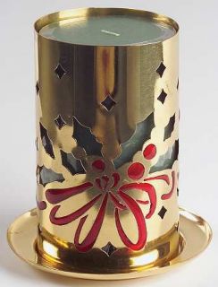 Lenox China Winter Greetings Pierced Metal Sleeve W/Candle, Fine China Dinnerwar